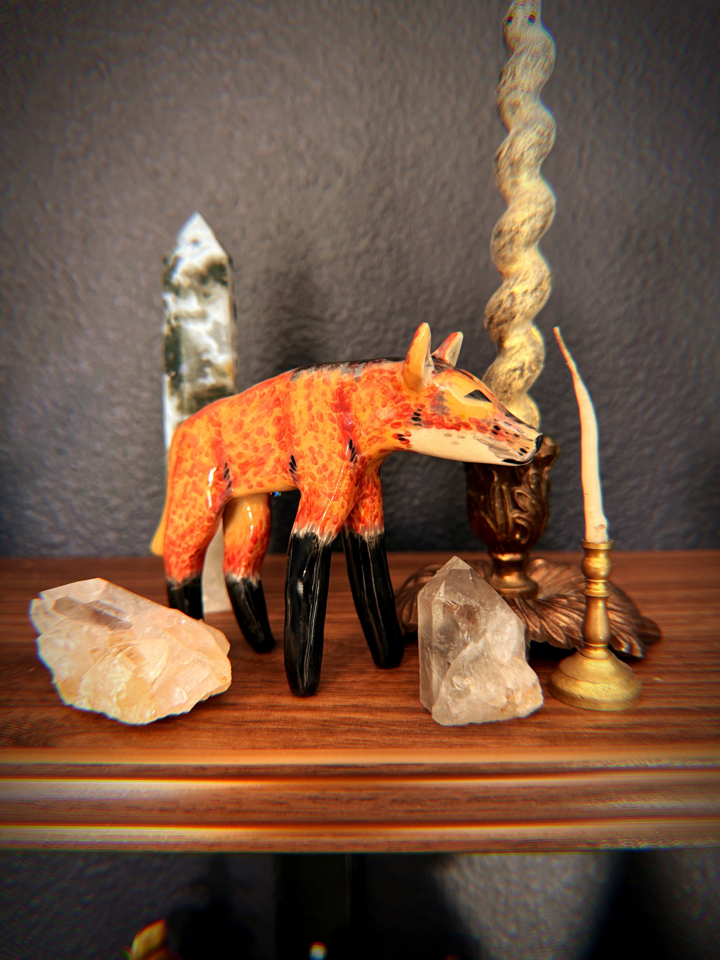 Ceramic Maned Wolf Figurine