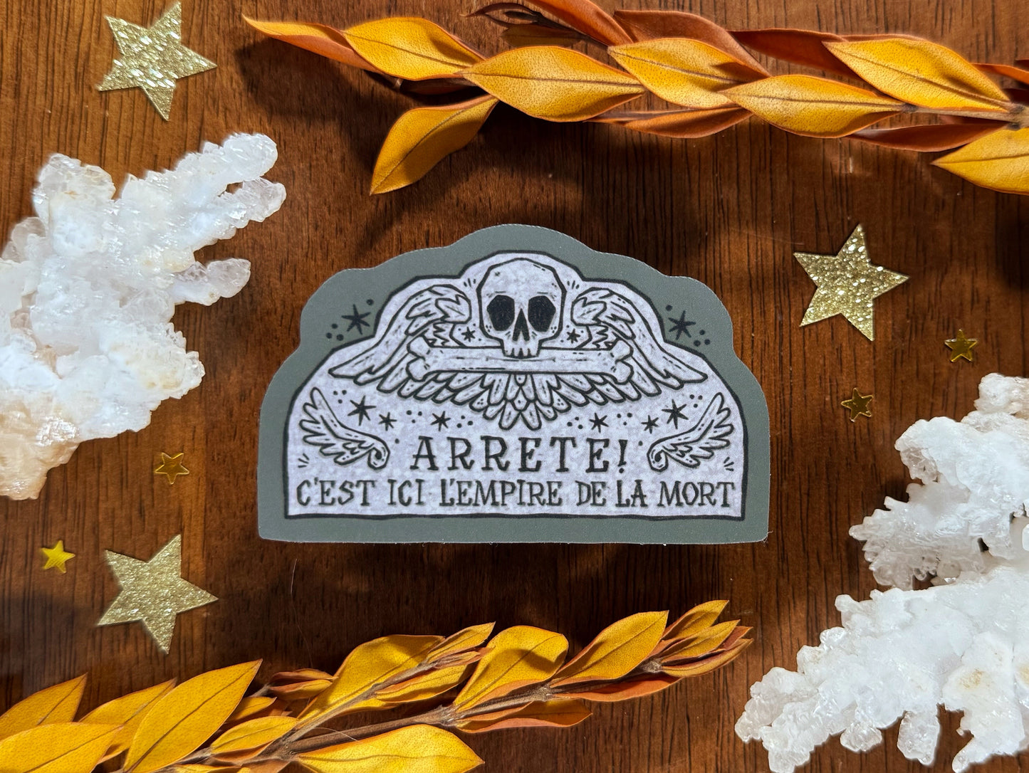 Catacombs Tombstone Die Cut Sticker