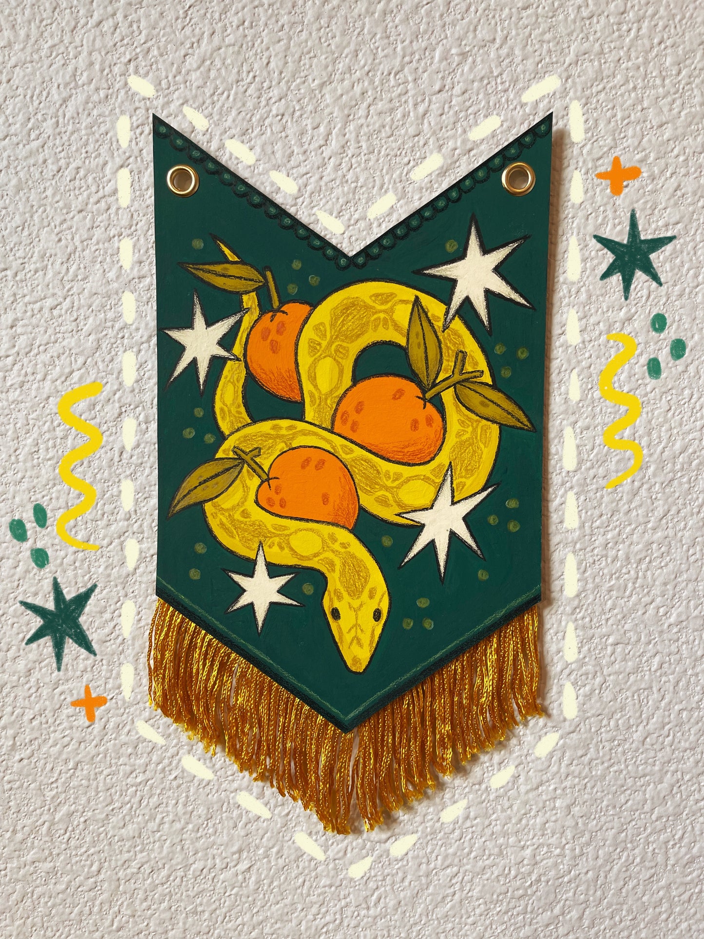 Citrus Serpent - Handmade Original Art