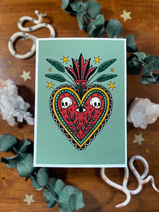 Milagro - Sacred Heart 5"x7" Art Print