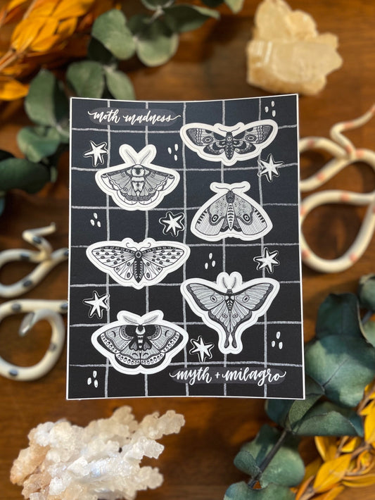 Moth Madness Vinyl Sticker Sheet