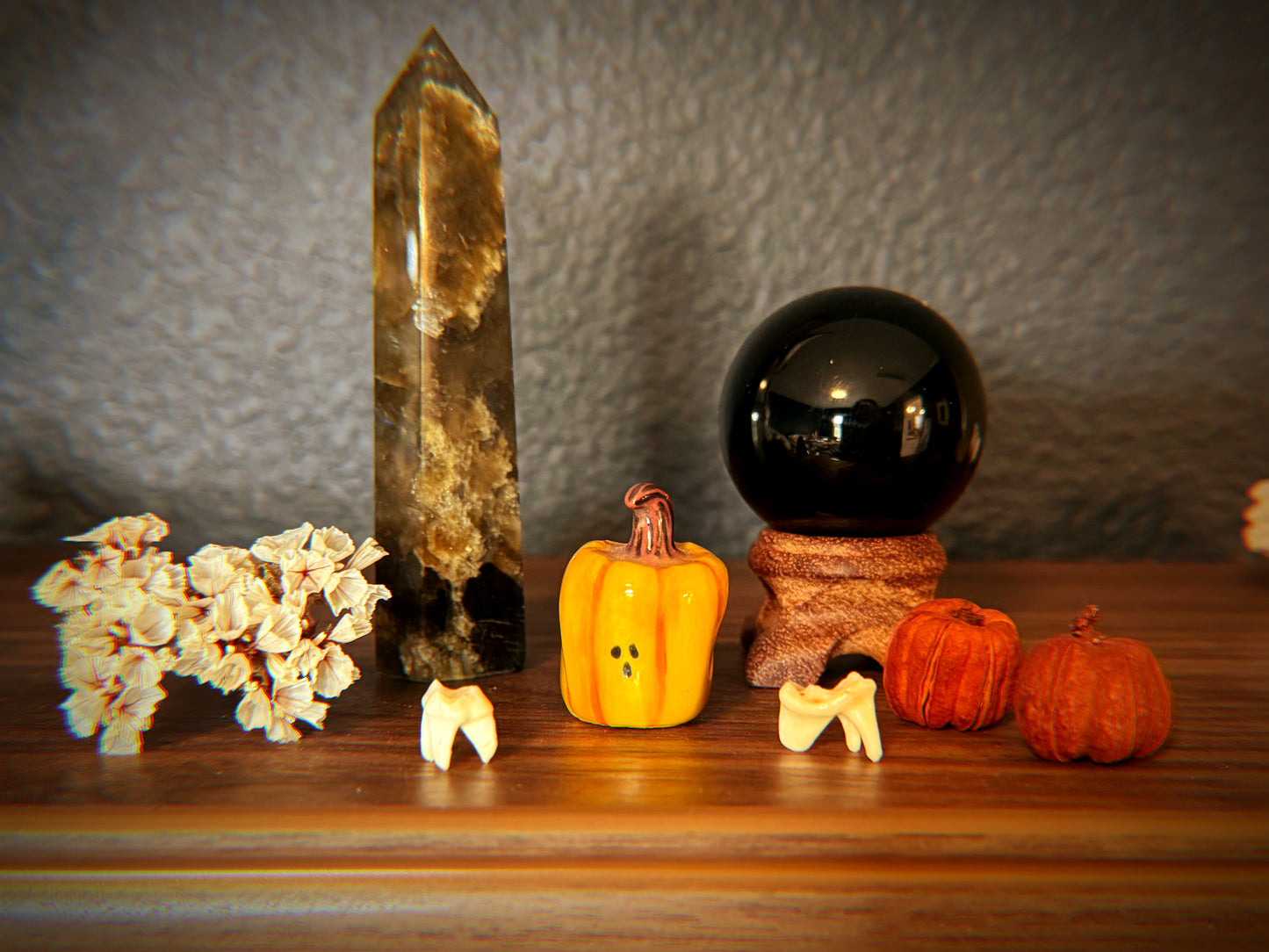 Mini Ceramic Pumpkin Figurine