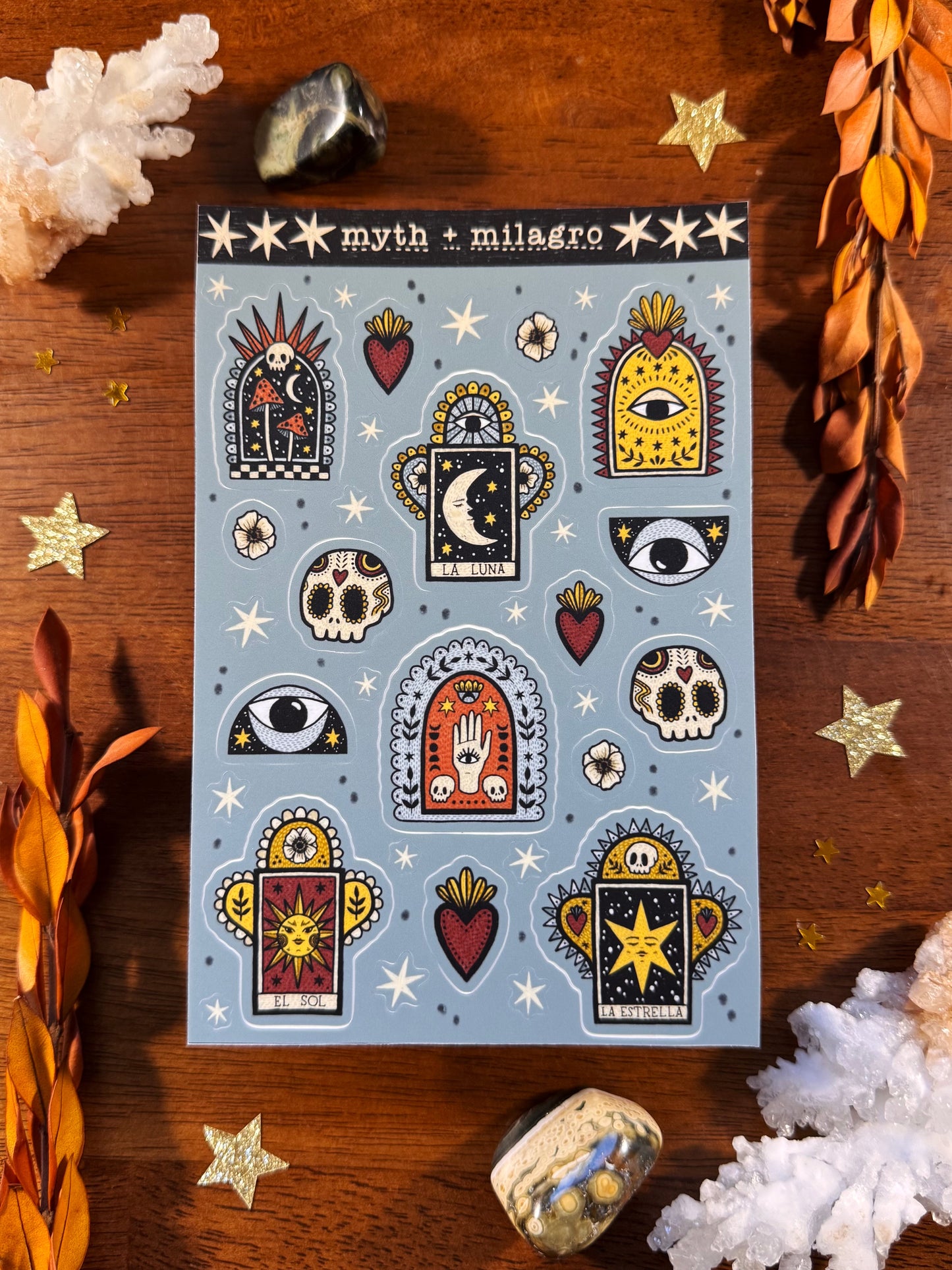 Mexican Shrine Waterproof Vinyl Sticker Sheet