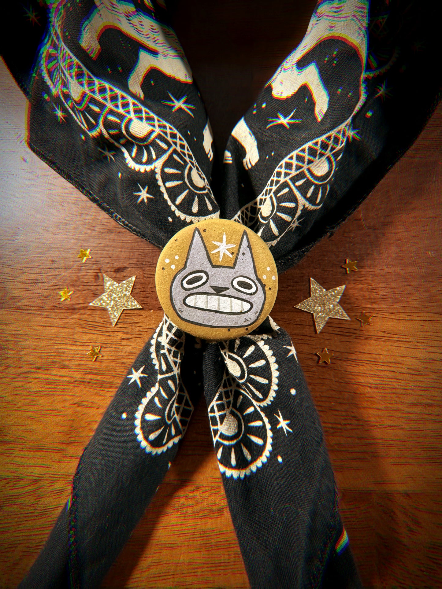 Ceramic Cat Bandana Slide