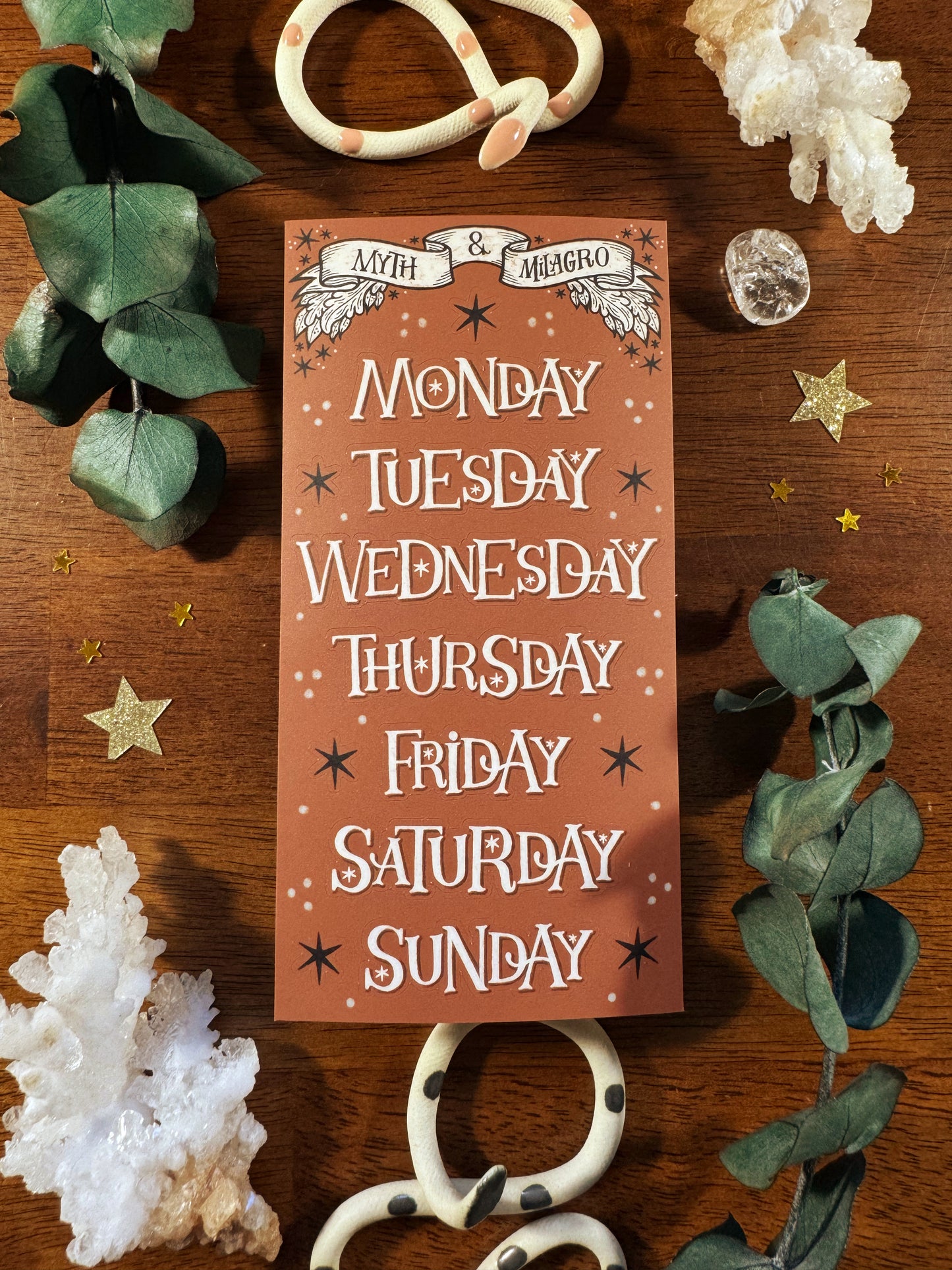 Whimsical Days of the Week Sticker Sheet