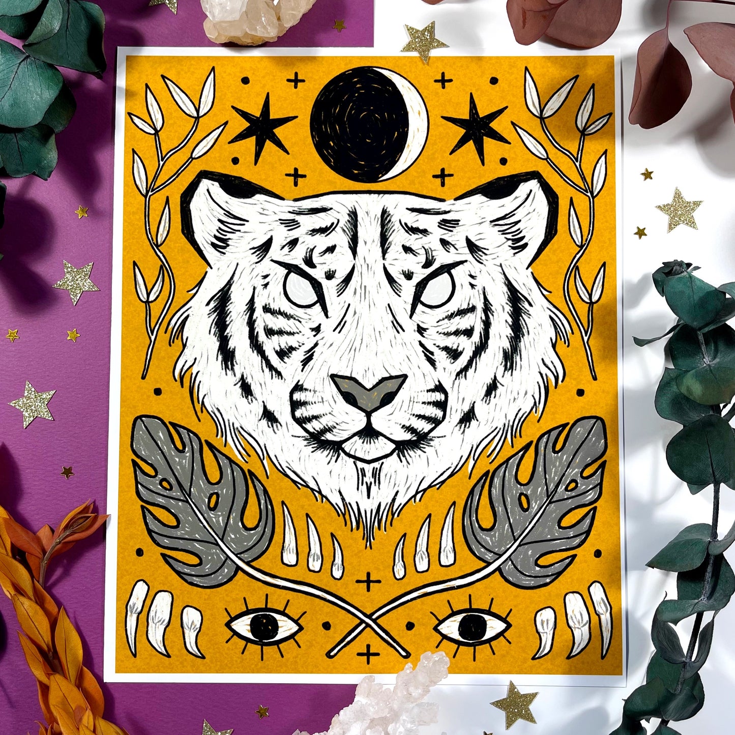 White Tiger Art Print