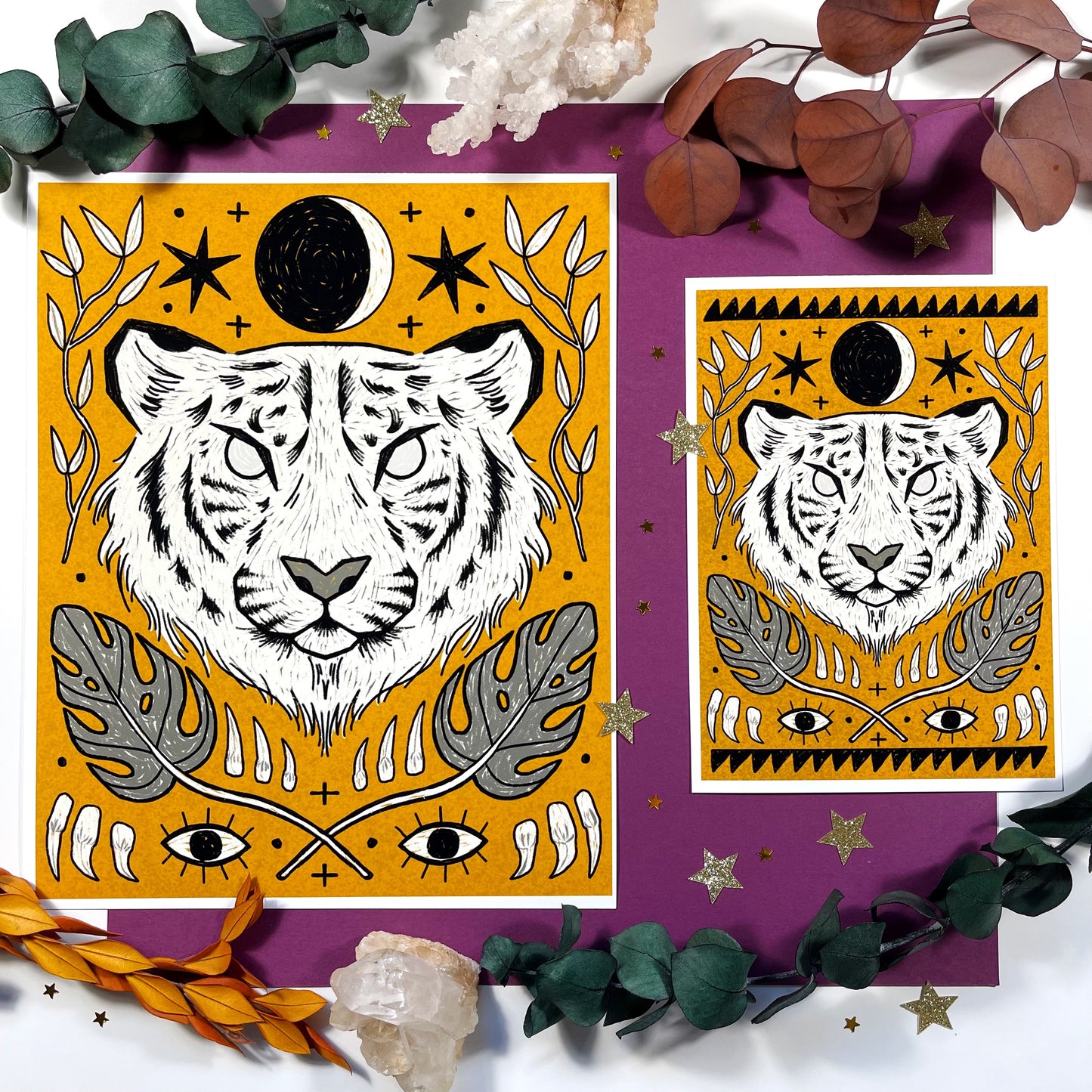 White Tiger Art Print