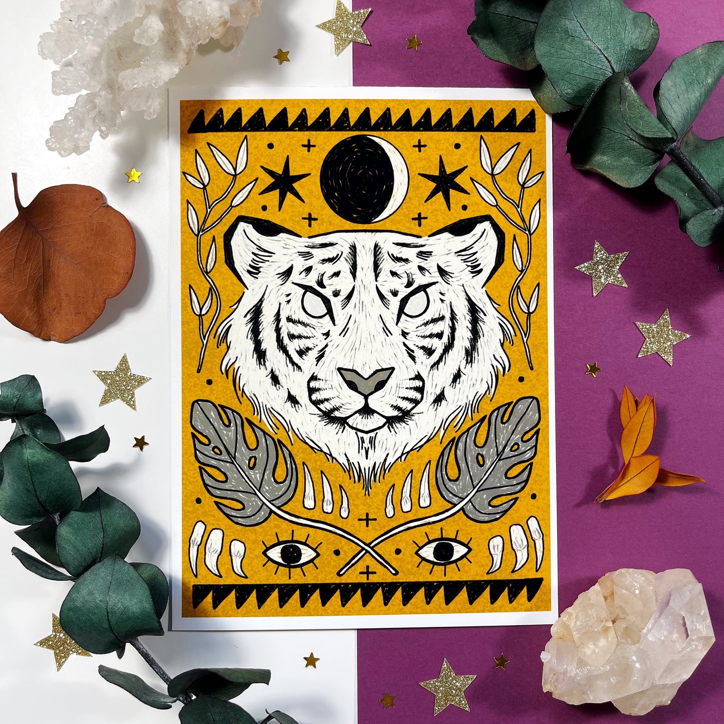 White Tiger Art Print
