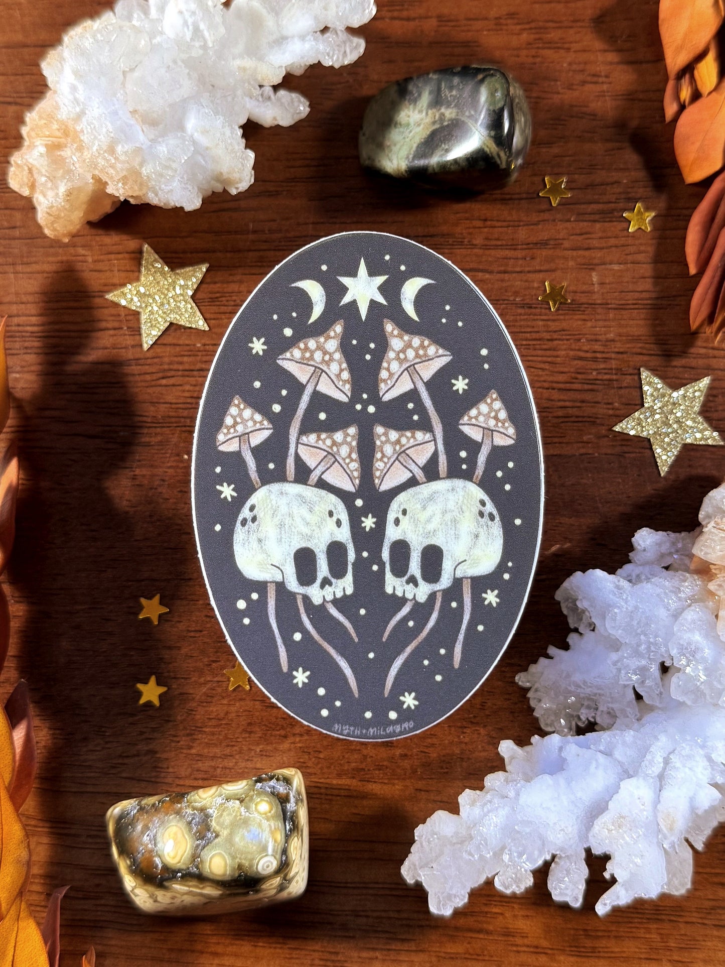 Skull & Mushroom Die Cut Waterproof Vinyl Sticker