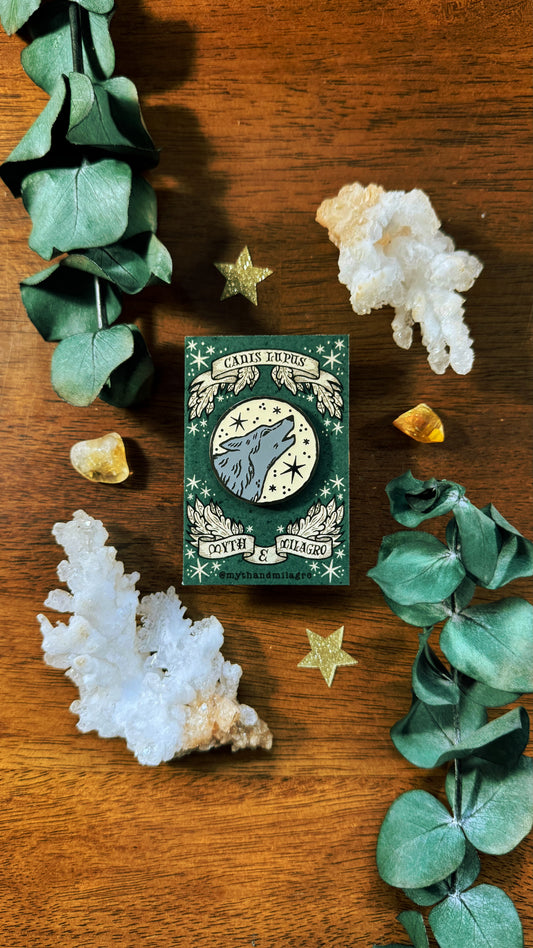 Lunar Wolf Glow-In-The-Dark Hard Enamel Pin