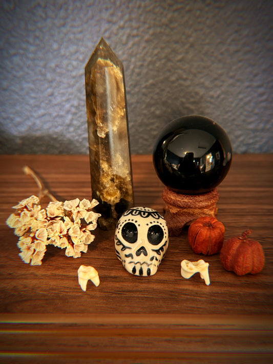 Mini Ceramic Sugar Skull Figurine