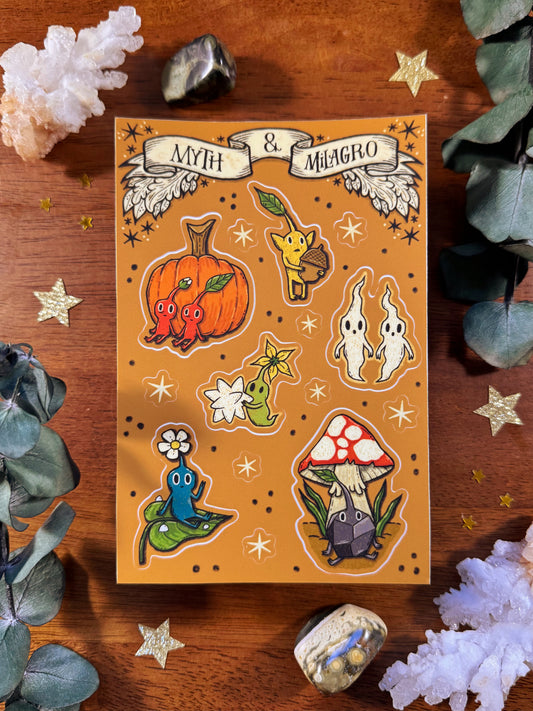 Autumn Bloom Pikmin Waterproof Vinyl Sticker Sheet