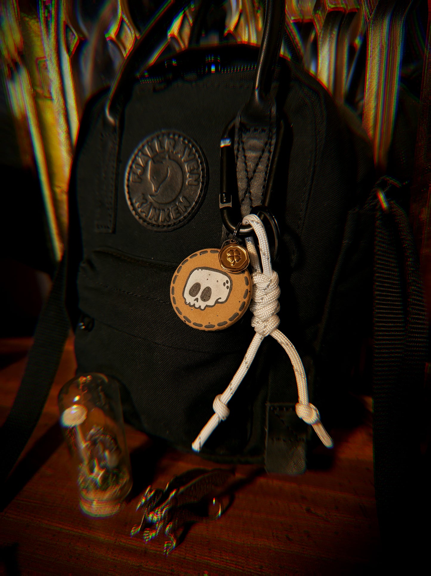 Ceramic Skull Bag Charm/Keychain