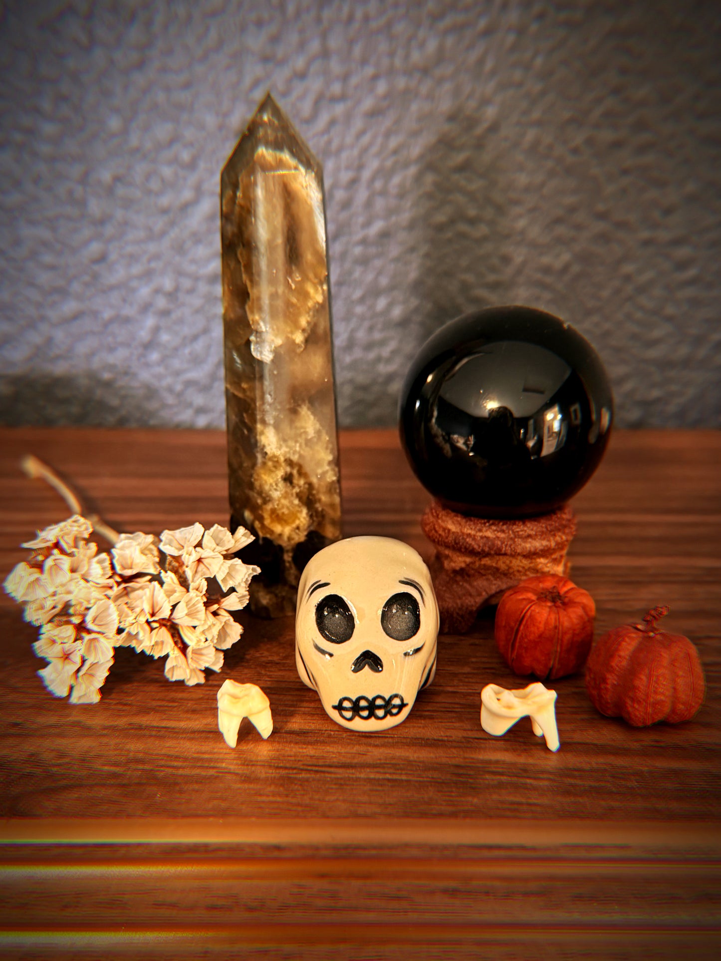 Mini Ceramic Skull Figurine