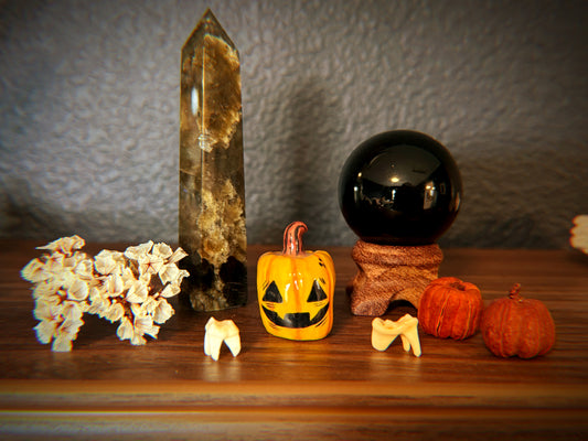 Mini Ceramic Pumpkin Figurine