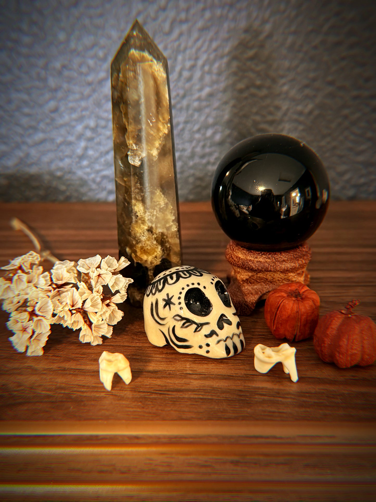 Mini Ceramic Sugar Skull Figurine