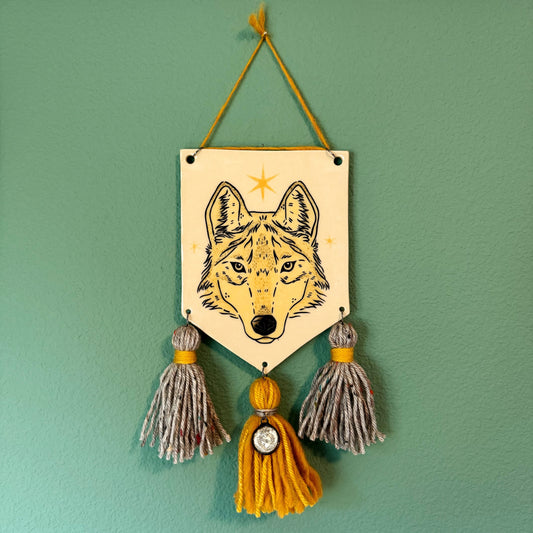 Ceramic Wolf Wall Hanging