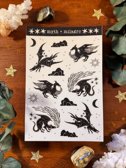 Smolder of Dragons Waterproof Vinyl Sticker Sheet