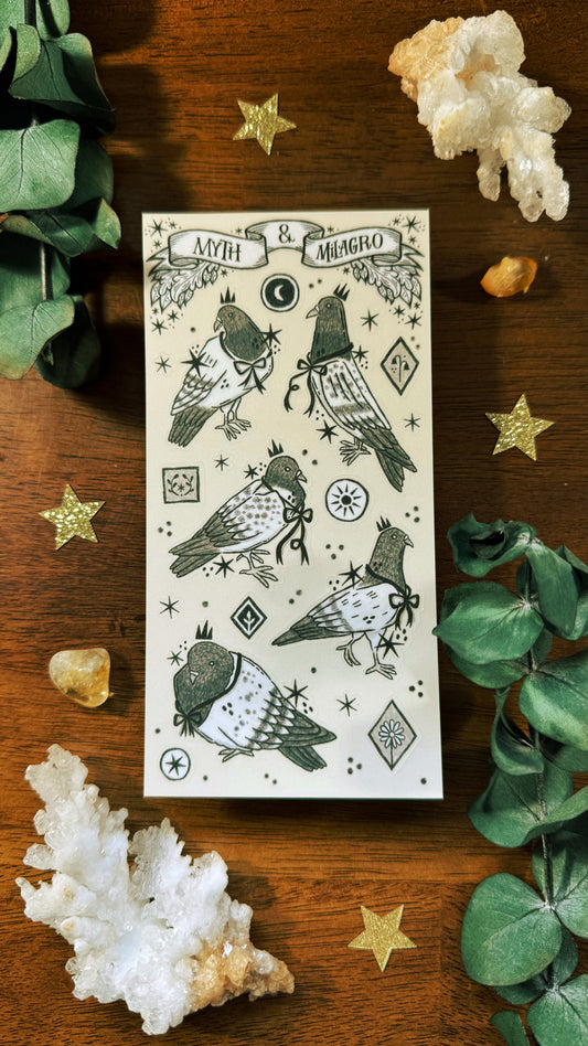 Pigeon Party Vinyl Sticker Sheet