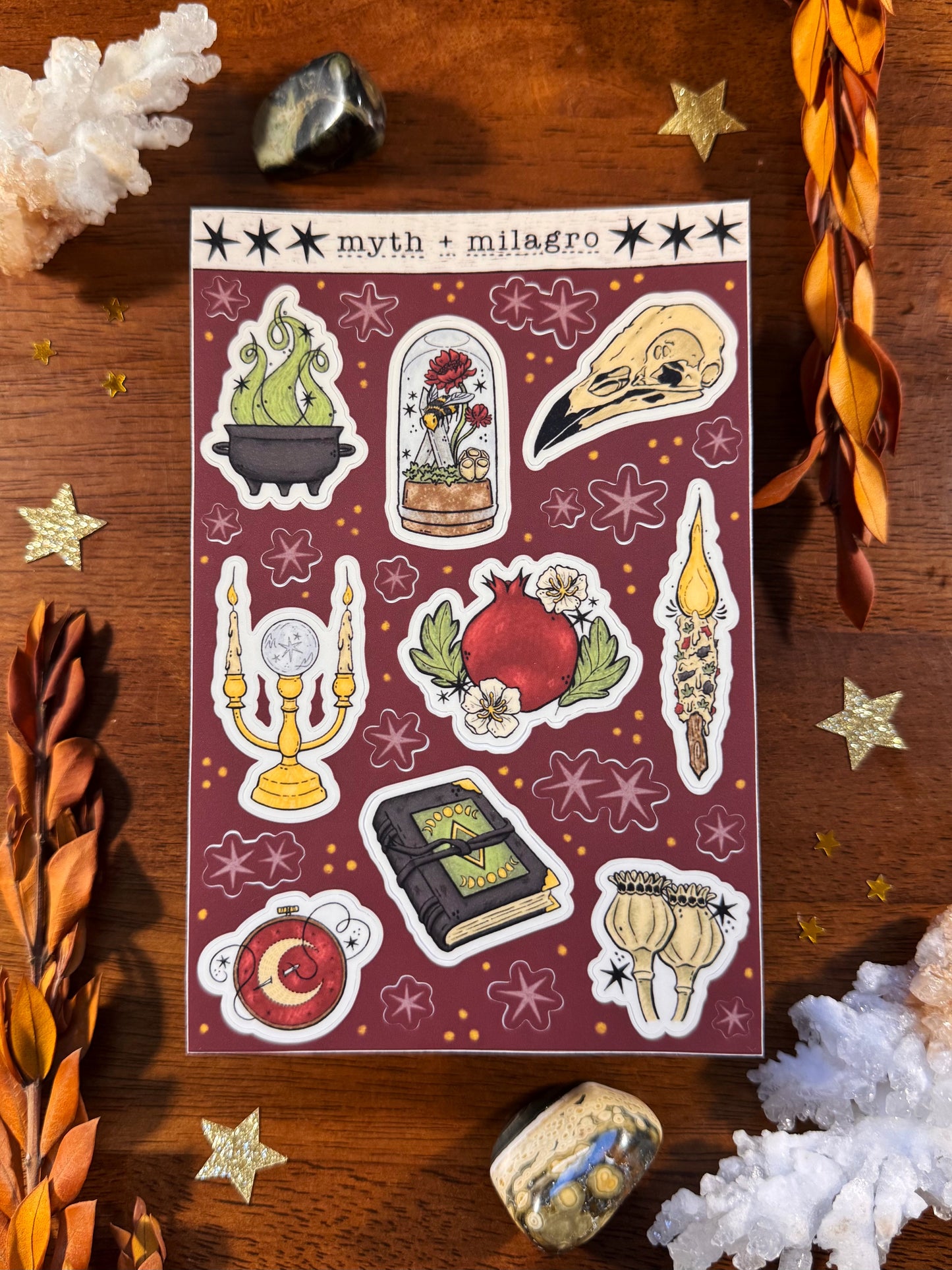 Victoria Moon Witchcraft Waterproof Vinyl Sticker Sheet