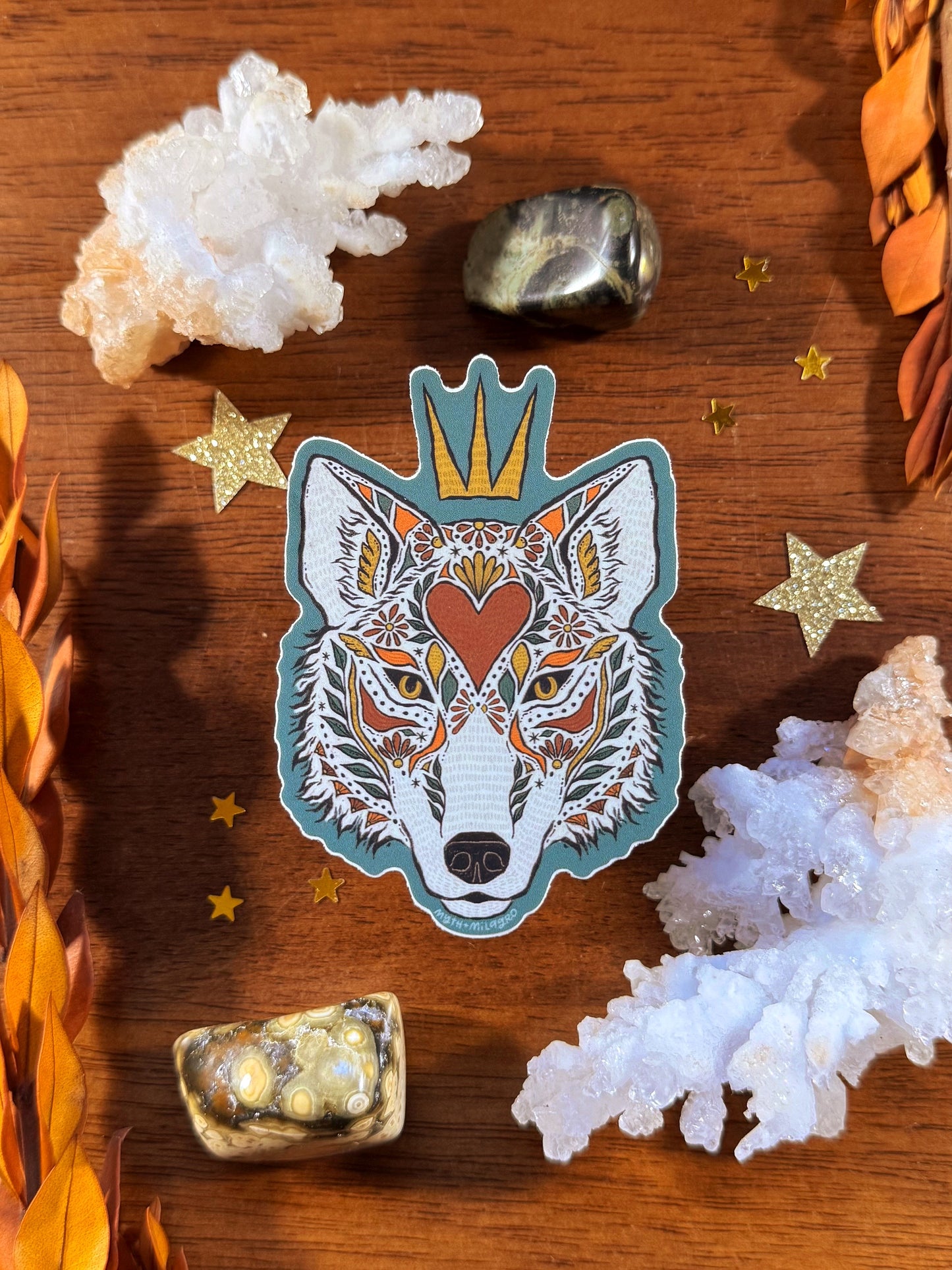 Wolf Alebrije Die Cut Waterproof Vinyl Sticker