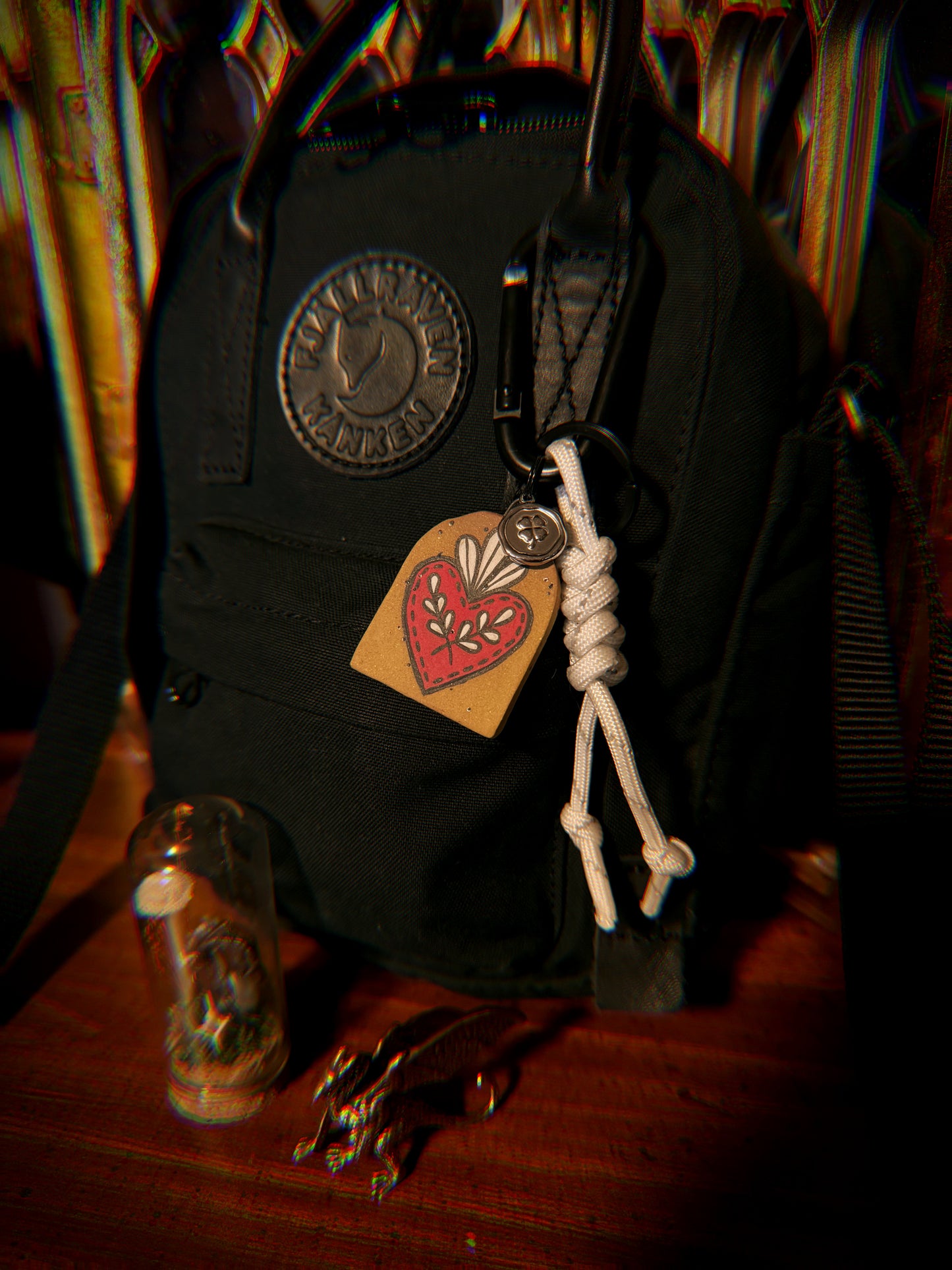 Ceramic Milagro/Sacred Heart Bag Charm/Keychain