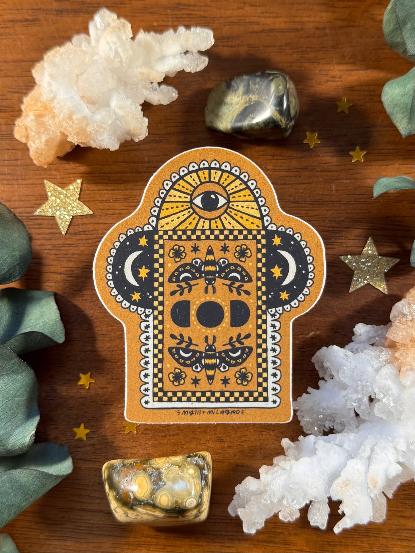 Moth Mexican Shrine Die Cut Waterproof Vinyl Sticker