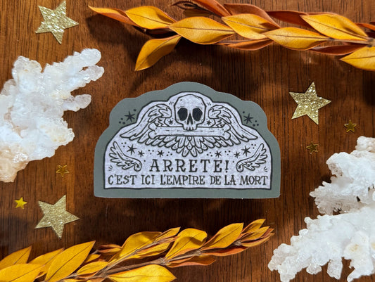 Catacombs Tombstone Die Cut Sticker
