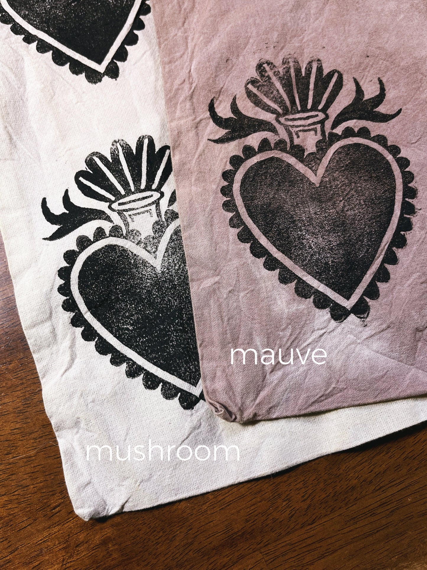 Milagro / Sacred Heart Block-Printed Tote Bags