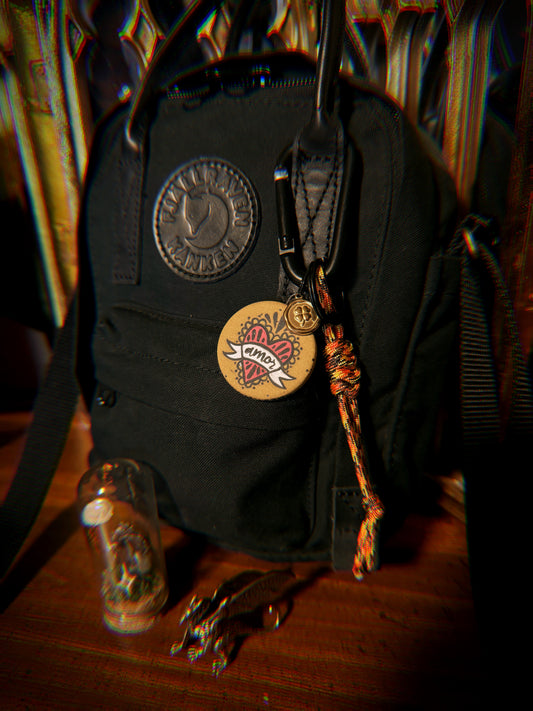 Ceramic Amor Milagro/Sacred Heart Bag Charm/Keychain