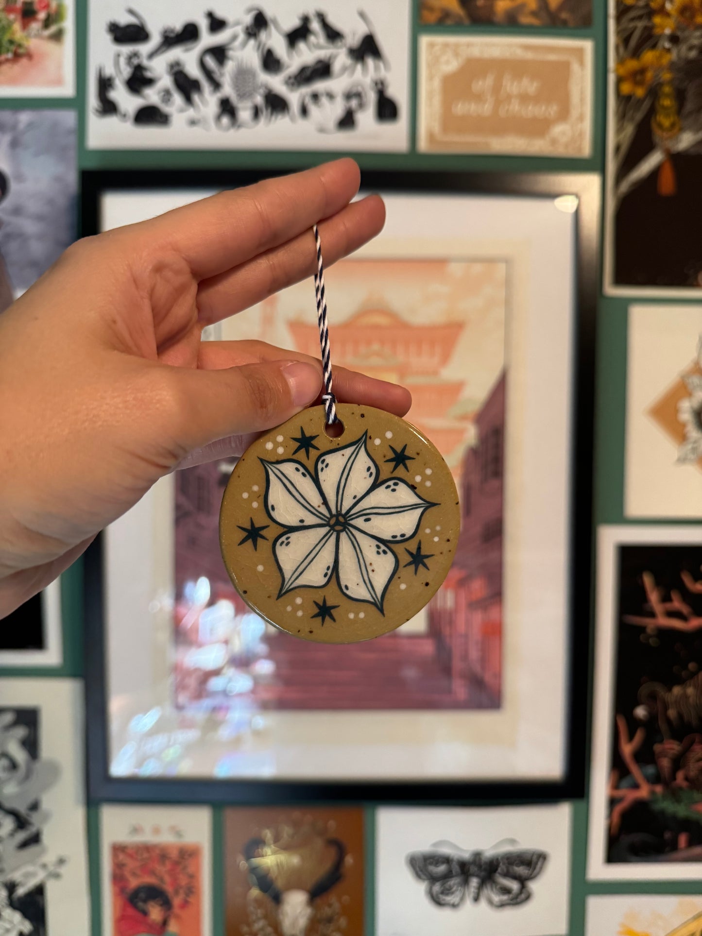 Ceramic Moonflower Ornament/Wall Hanging