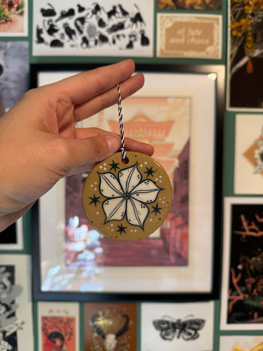 Ceramic Moonflower Ornament/Wall Hanging