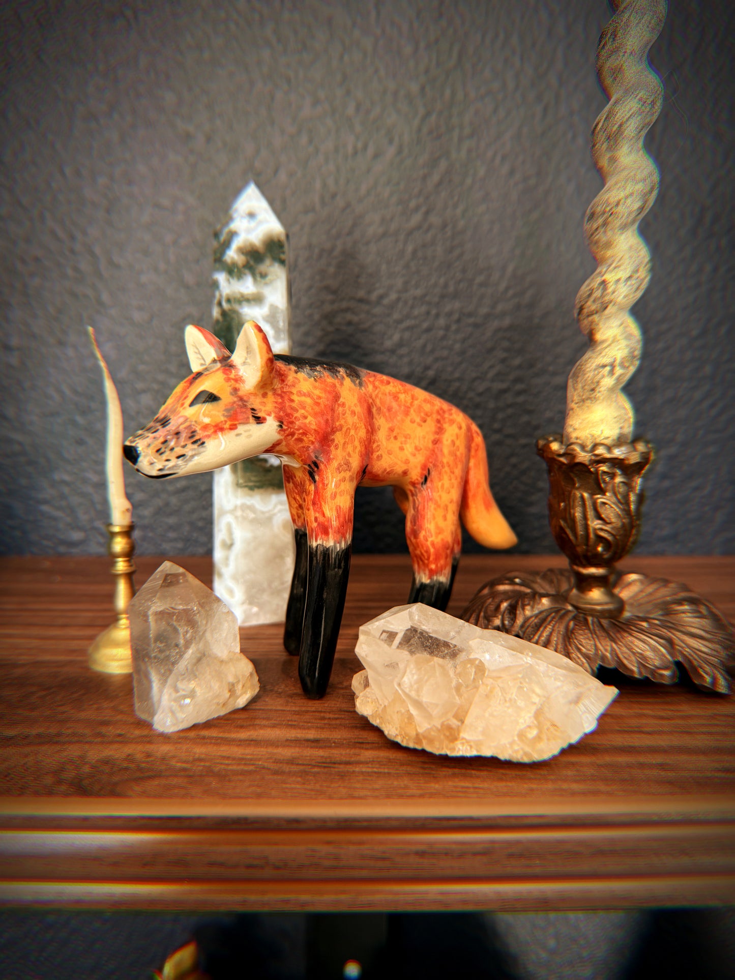 Ceramic Maned Wolf Figurine