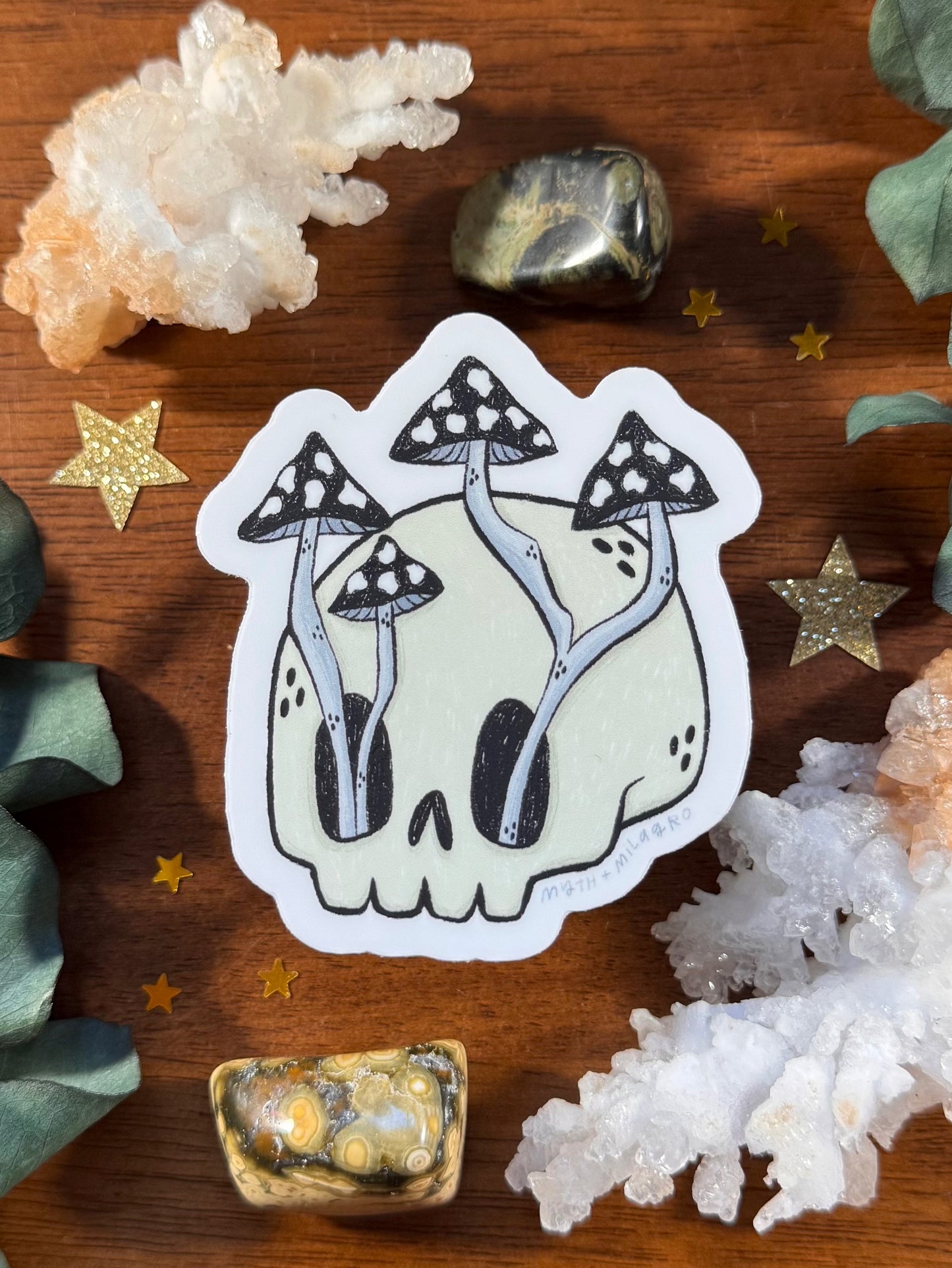 Mushroom Skull Die Cut Waterproof Vinyl Sticker