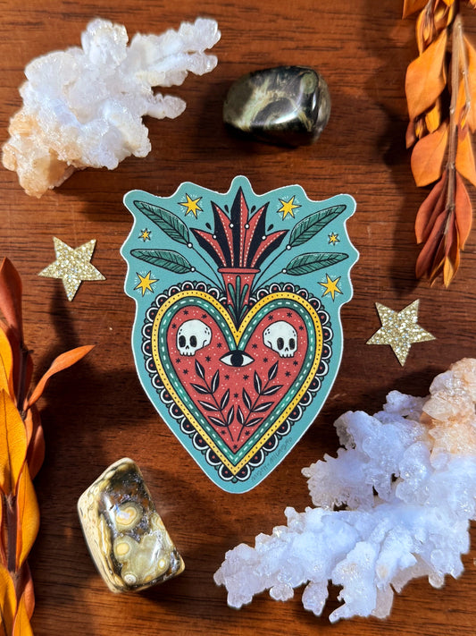 Milagro - Sacred Heart Die Cut Waterproof Vinyl Sticker