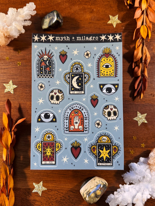 Mexican Shrine Waterproof Vinyl Sticker Sheet