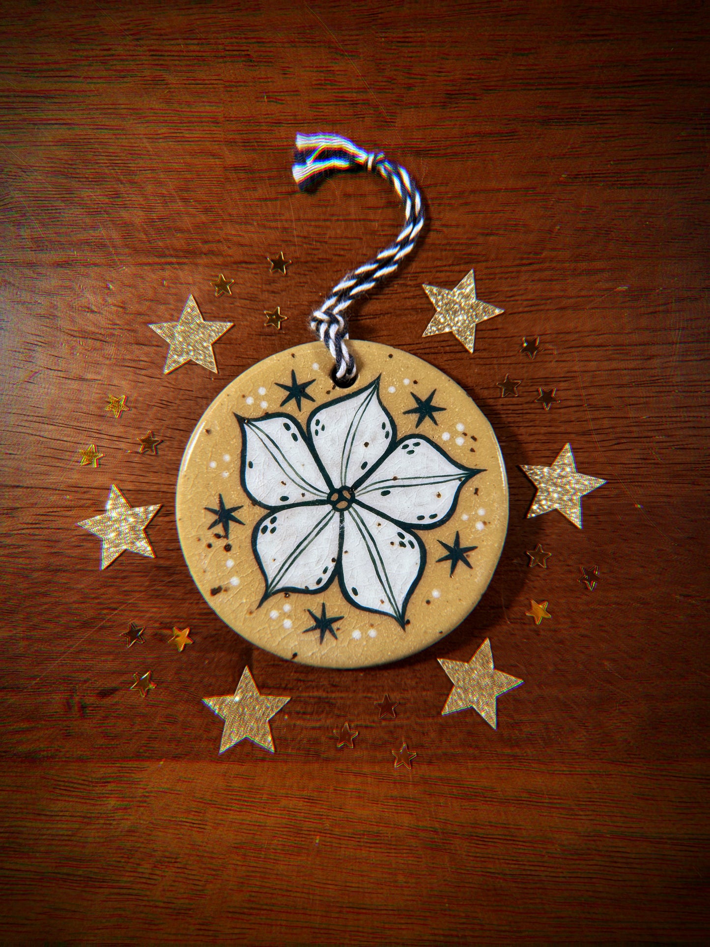 Ceramic Moonflower Ornament/Wall Hanging