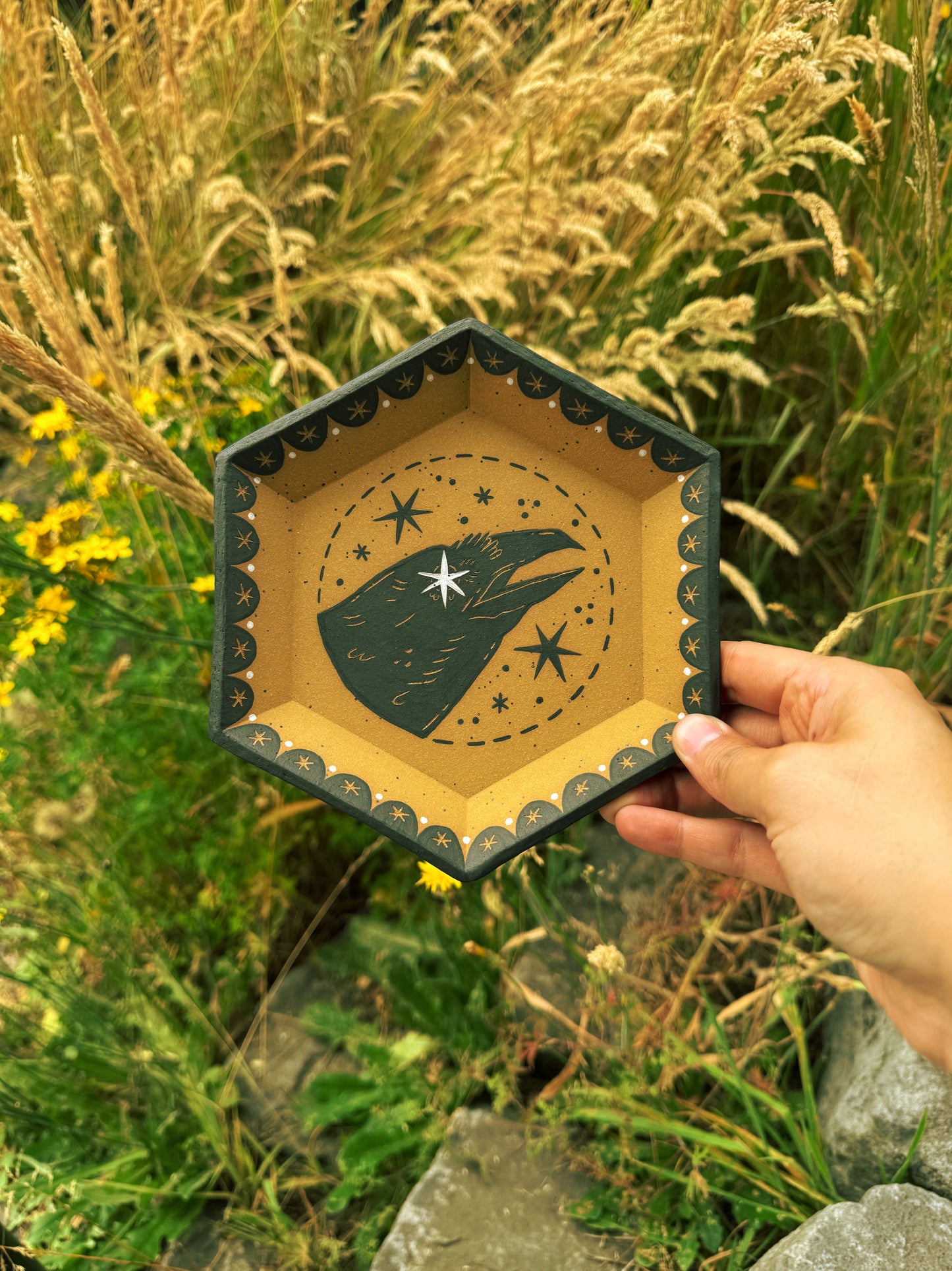Ceramic Crow Tray
