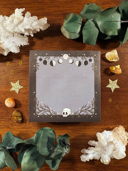 Skull Moon Phase Sticky Notepad