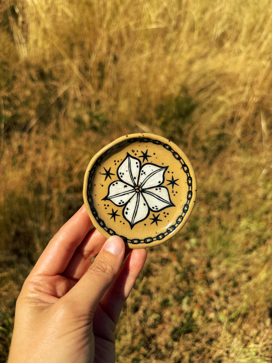 Ceramic Moonflower Trinket Tray
