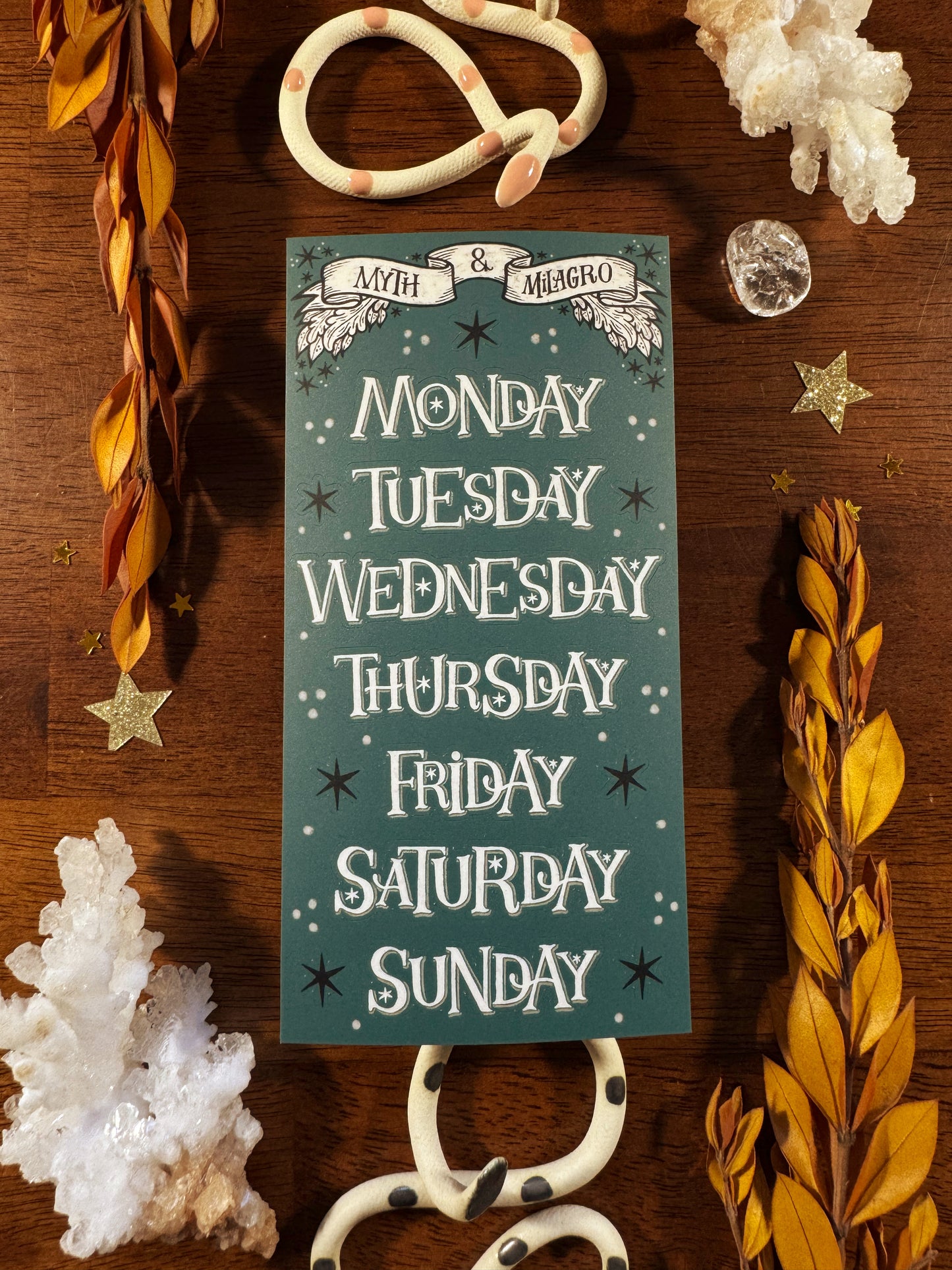 Whimsical Days of the Week Sticker Sheet