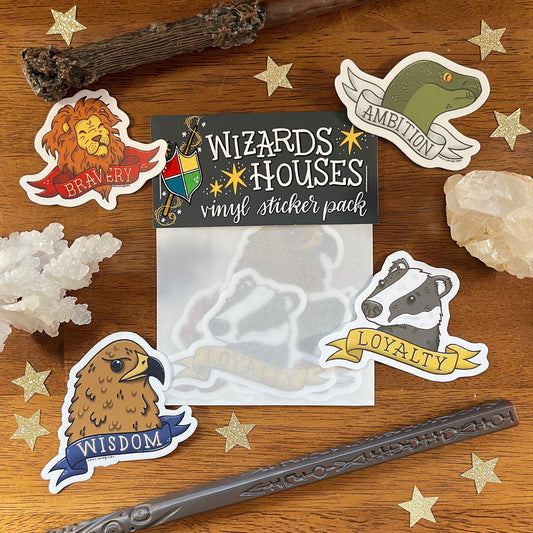 Wizards Houses Vinyl Sticker 4 Pack